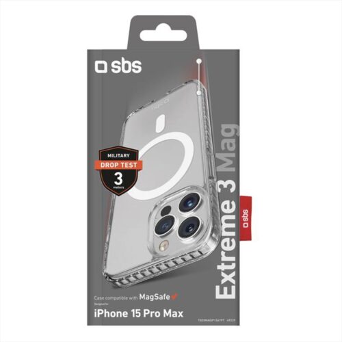 SBS Extreme Mag - transparent fall resistant cover for up to 3 metres for iPhone 15 Pro Max Transparent - Image 2