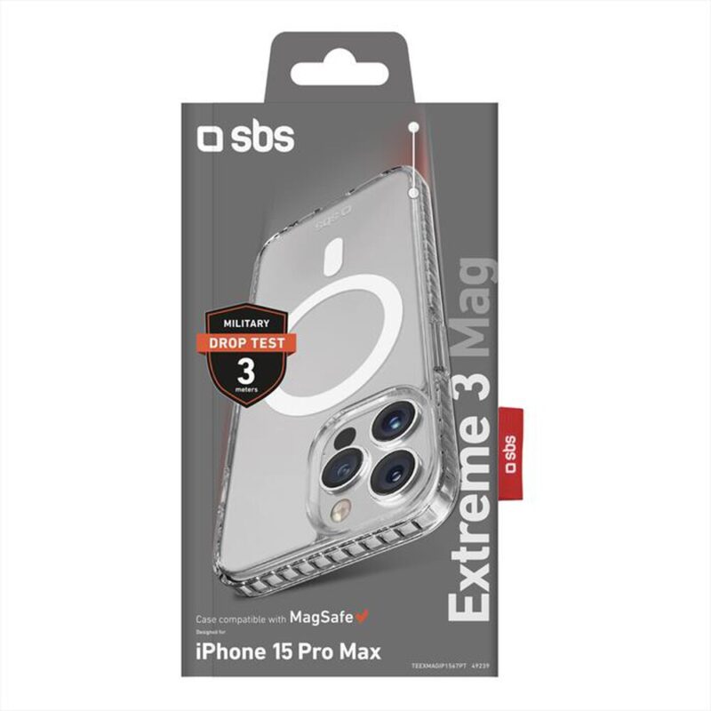SBS Extreme Mag - transparent fall resistant cover for up to 3 metres for iPhone 15 Pro Max Transparent - Image 2
