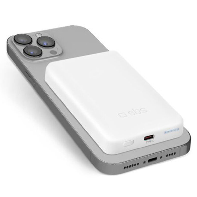 SBS 5000 mAh wireless Magsafe Power Bank White