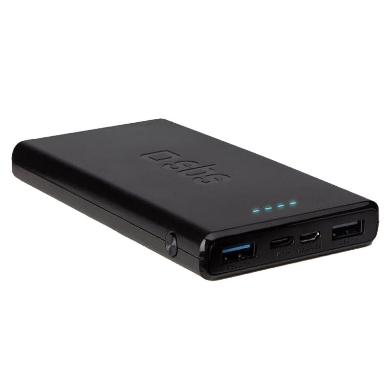 SBS Fast charge powerbank: 10,000 mAh, 2 USBs Black - Image 2