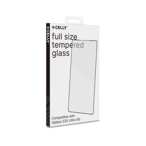 Celly Tempered Glass (Full Glass) for Samsung Galaxy S25 Ultra 5G - Image 2