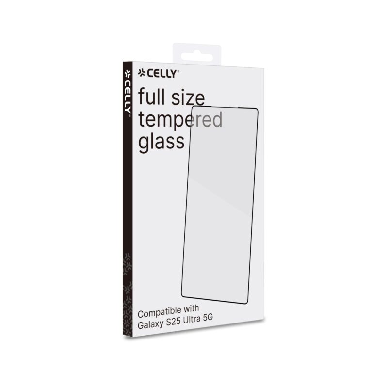 Celly Tempered Glass (Full Glass) for Samsung Galaxy S25 Ultra 5G - Image 2