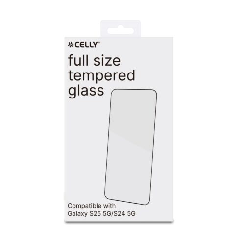 Celly Tempered Glass (Full Glass) for Samsung Galaxy S25 5G - Image 2