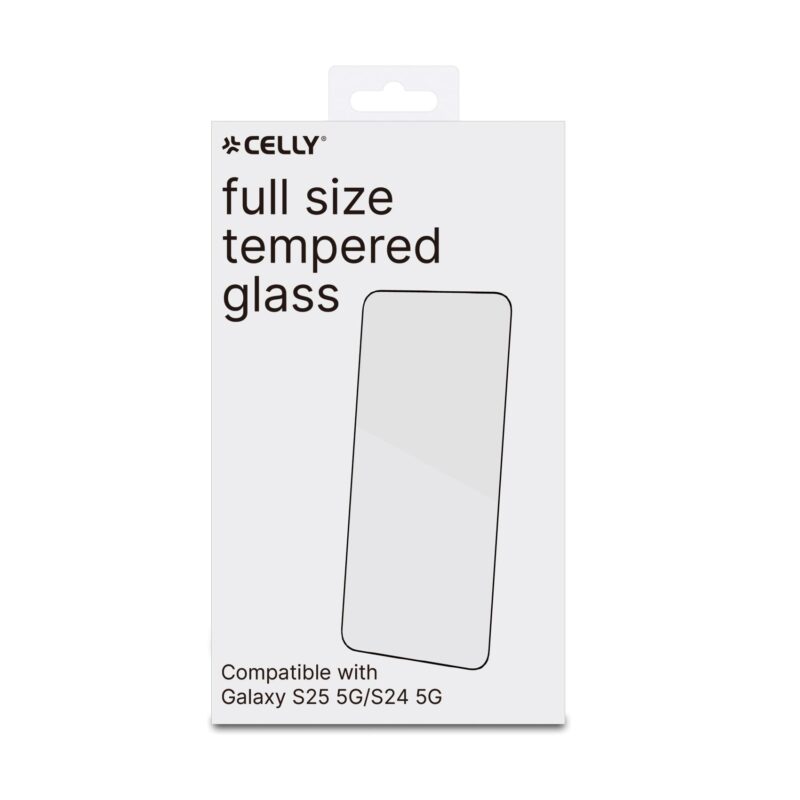 Celly Tempered Glass (Full Glass) for Samsung Galaxy S25 5G - Image 2