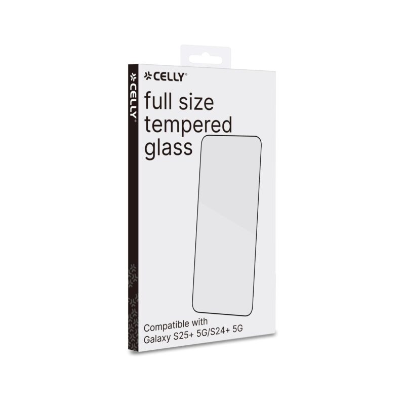 Celly Tempered Glass (Full Glass) for Samsung Galaxy S25+ 5G - Image 2