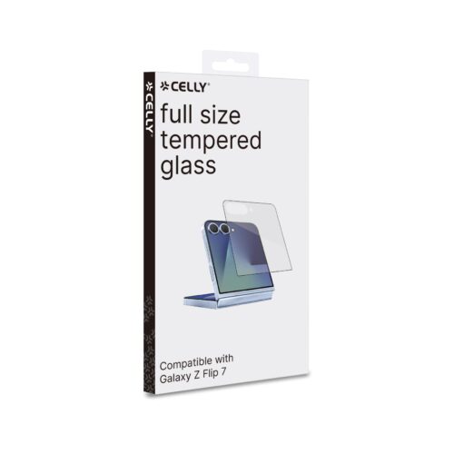 Celly Tempered Glass (Full Glass) for Samsung Galaxy Z Flip7 - Image 2