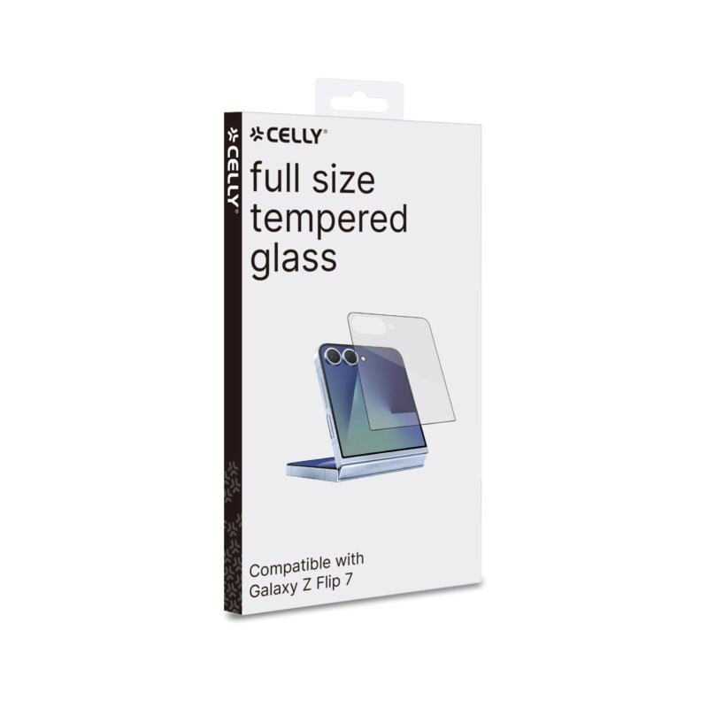 Celly Tempered Glass (Full Glass) for Samsung Galaxy Z Flip7 - Image 2