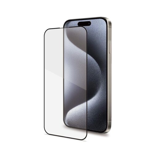 Celly Tempered Glass (Full Glass) for Apple iPhone 15 Pro