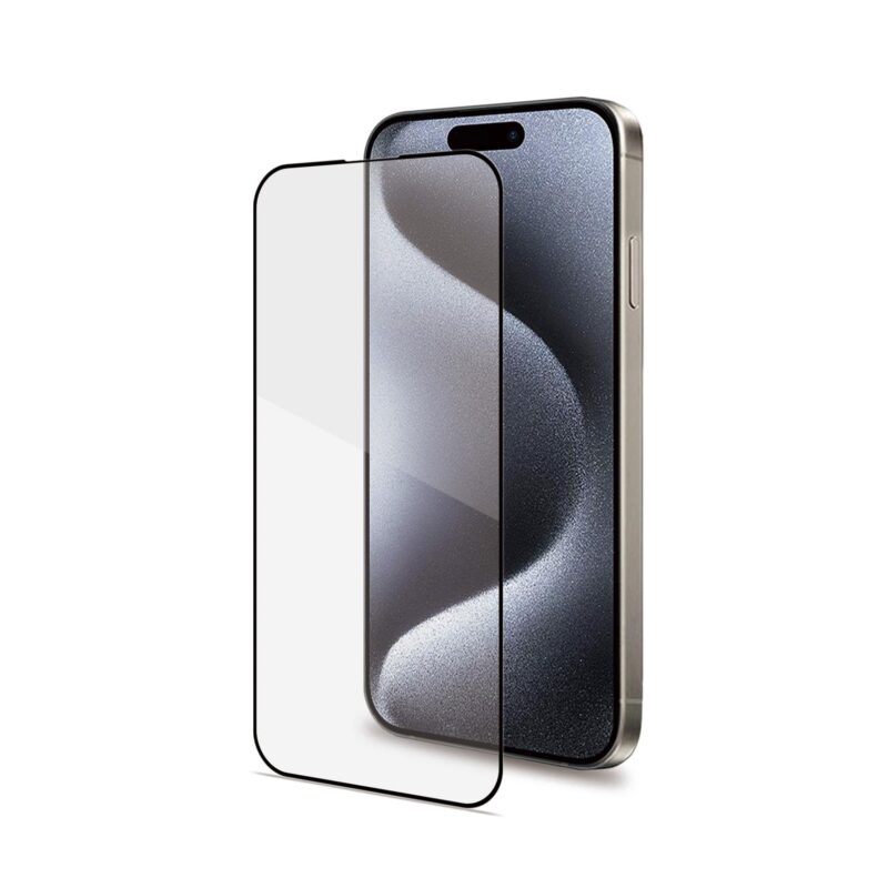 Celly Tempered Glass (Full Glass) for Apple iPhone 15 Pro
