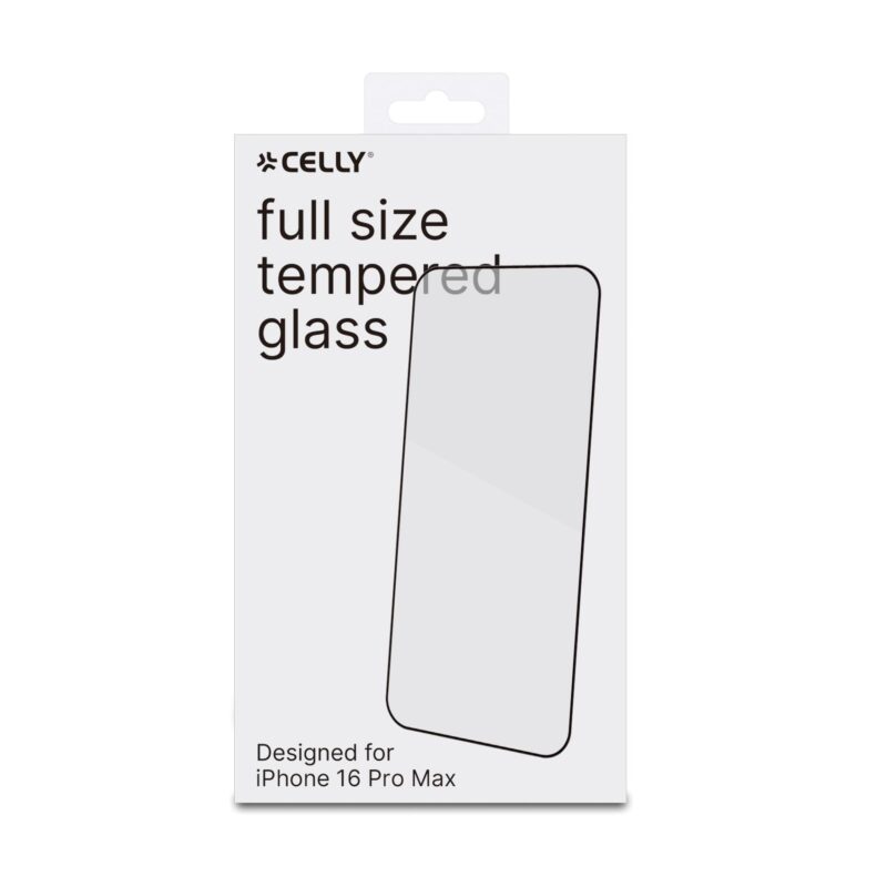 Celly Tempered Glass (Full Glass) for Apple iPhone 16 Pro Max - Image 2