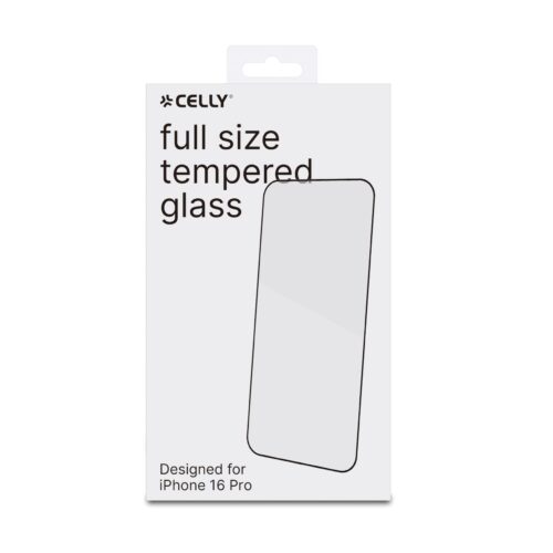 Celly Tempered Glass (Full Glass) for Apple iPhone 16 Pro - Image 2