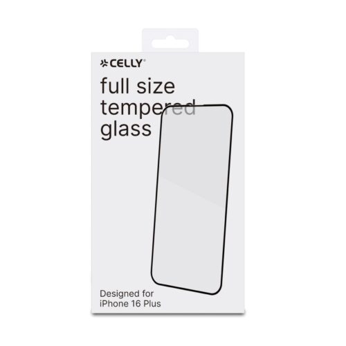 Celly Tempered Glass (Full Glass) for Apple iPhone 16 Plus - Image 2