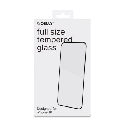 Celly Tempered Glass (Full Glass) for Apple iPhone 16 - Image 2