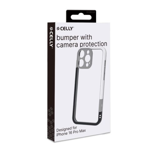 Celly Bumper Cover for Apple iPhone 16 Pro Max Black/White - Image 2