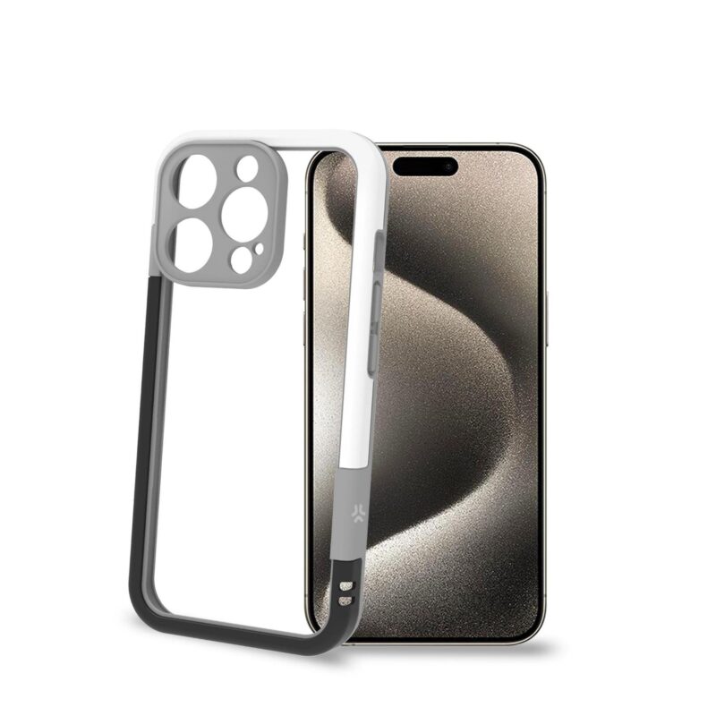 Celly Bumper Cover for Apple iPhone 16 Pro Black/White
