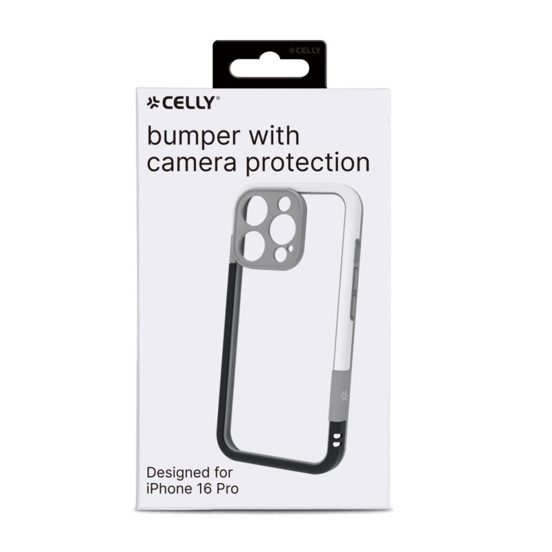 Celly Bumper Cover for Apple iPhone 16 Pro Black/White - Image 3