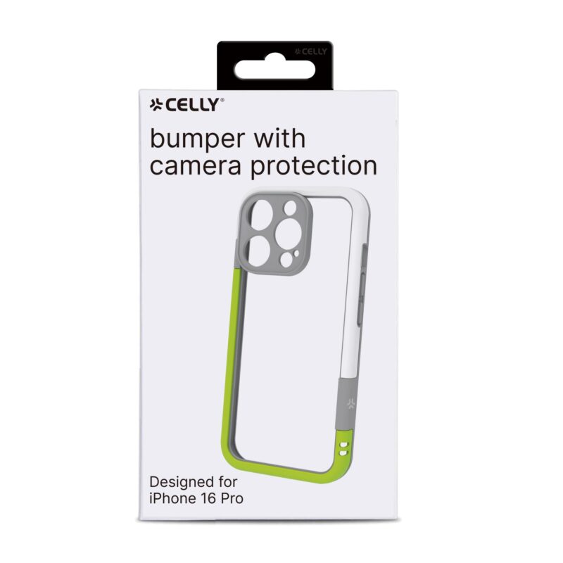 Celly Bumper Cover for Apple iPhone 16 Pro White/Green - Image 2
