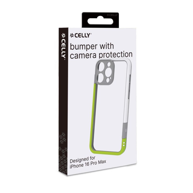 Celly Bumper Cover for Apple iPhone 16 Pro Max White/Green - Image 2