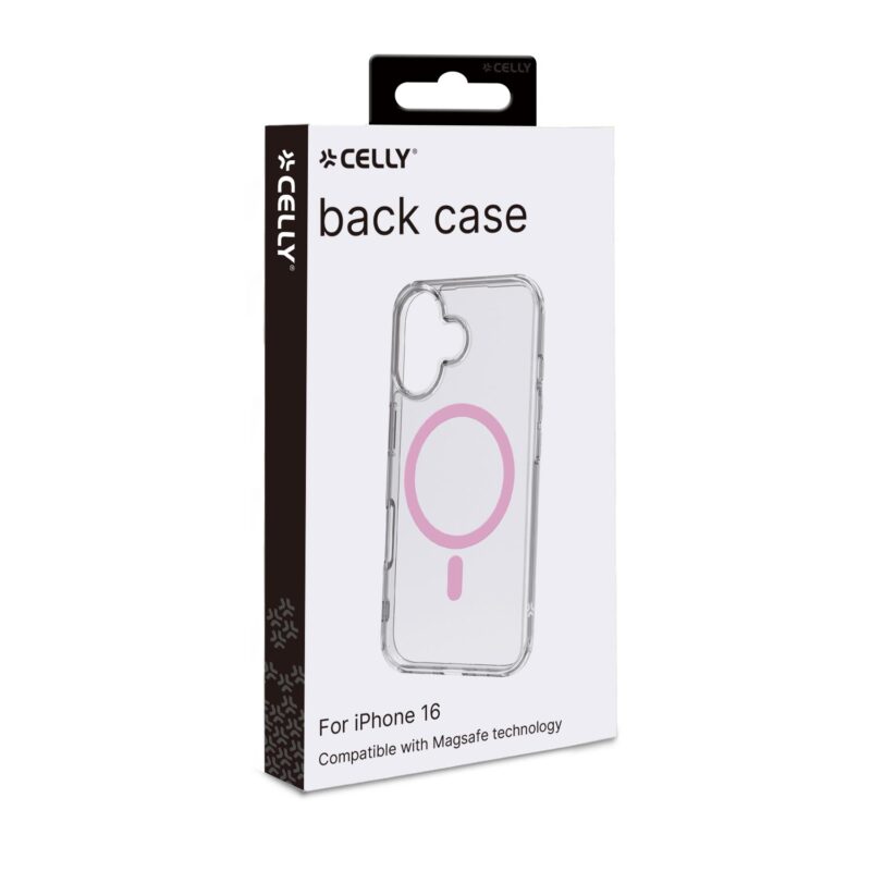Celly TPU Cover with MAG for Apple iPhone 16 Pink - Image 2