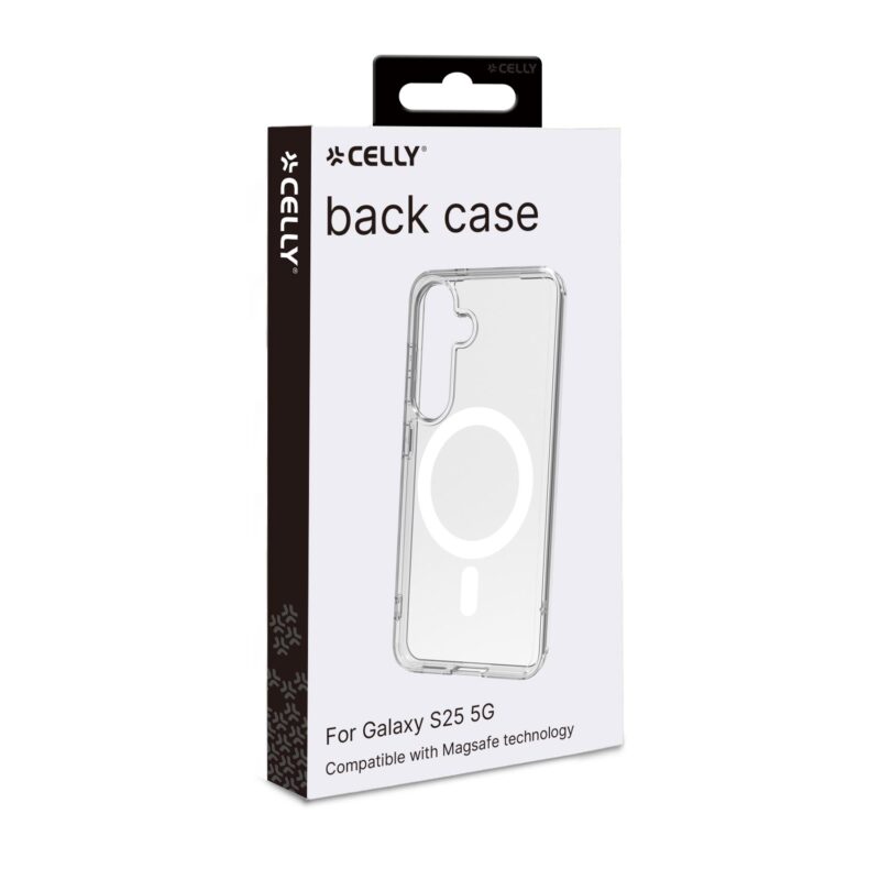 Celly TPU Cover with MAG for Samsung Galaxy S25 5G Transparent - Image 2