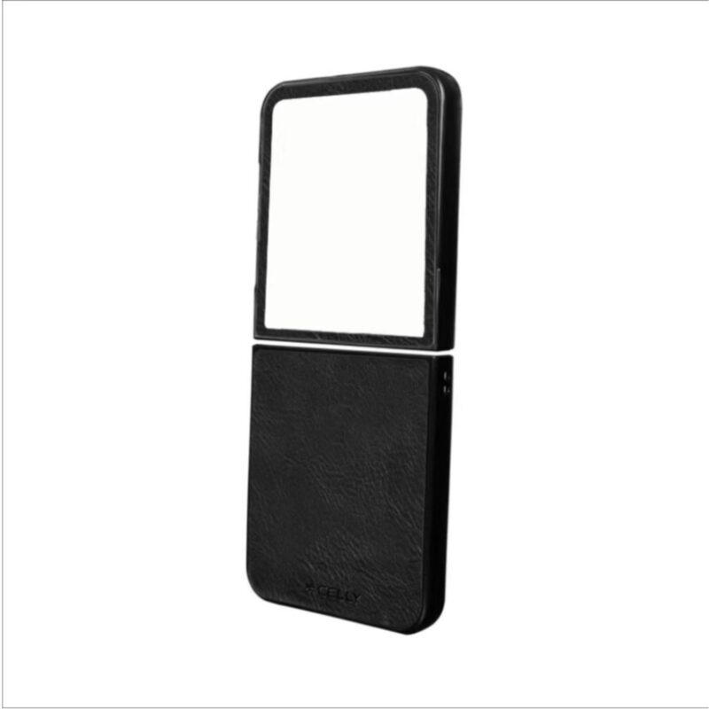 Celly Leather Folding Case for Samsung Galaxy Z Flip7 Black