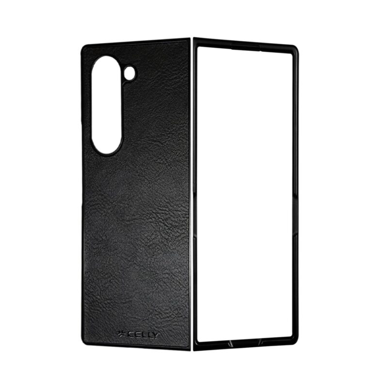 Celly Leather Folding Case for Samsung Galaxy Z Fold7 Black - Image 3