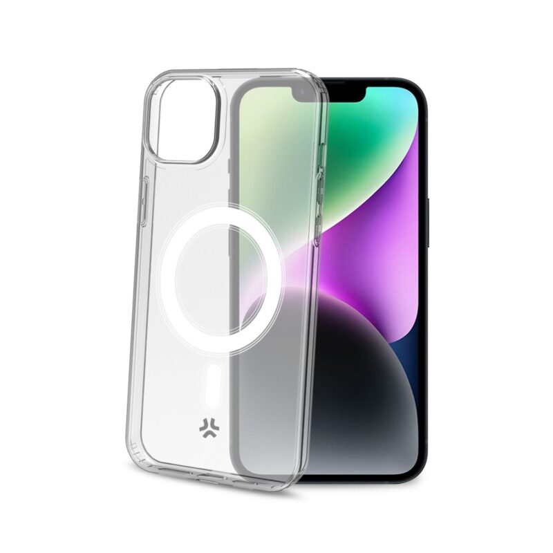 Celly TPU Cover with MAG for Apple iPhone 15 Transparent