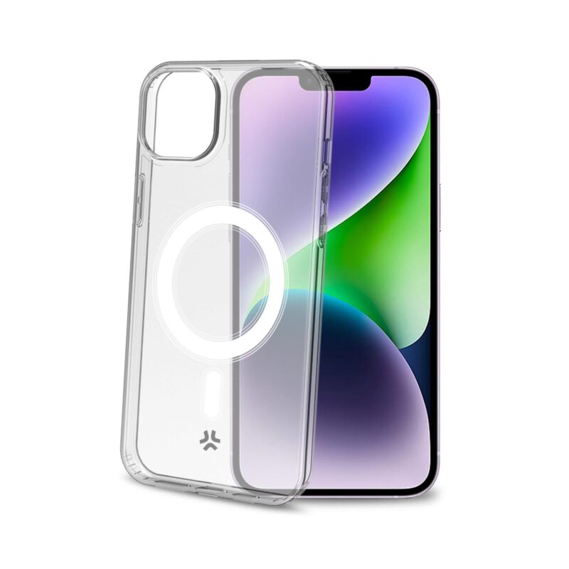 Celly TPU Cover with MAG for Apple iPhone Plus 15 Transparent