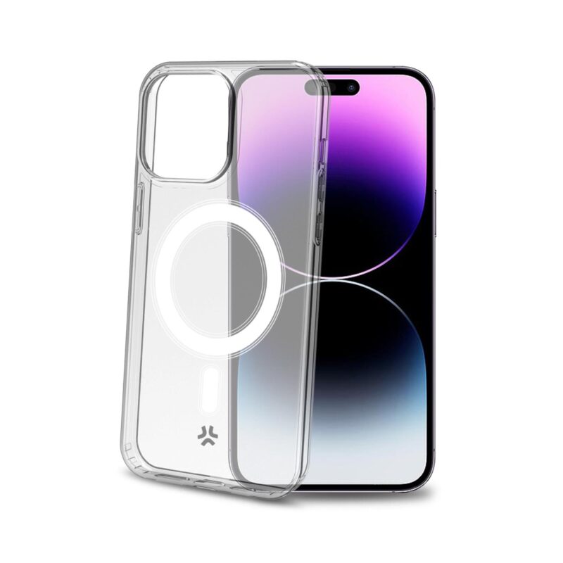 Celly TPU Cover with MAG for Apple iPhone 15 Pro Max Transparent