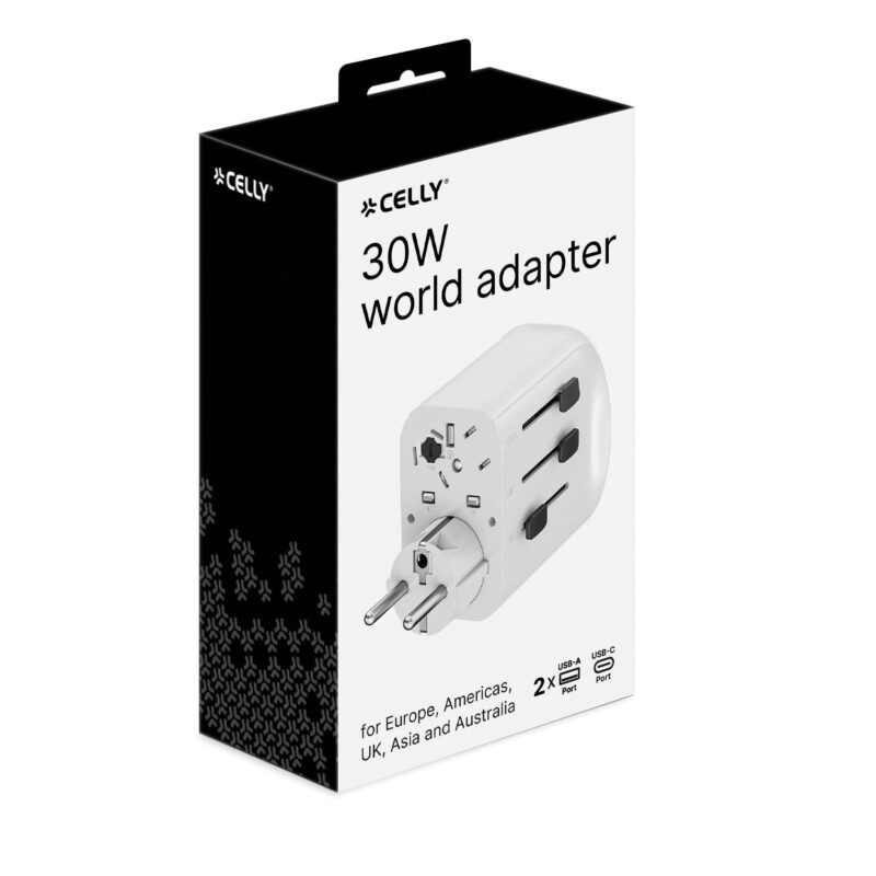 Celly Multiplug Travel Charger 30W White - Image 2