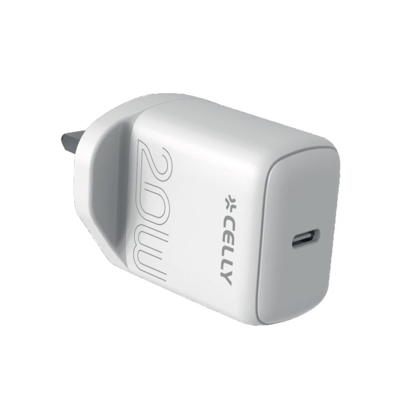 Celly Travel charger USB-C PWR 20W EVO WH (No cable) UK plug
