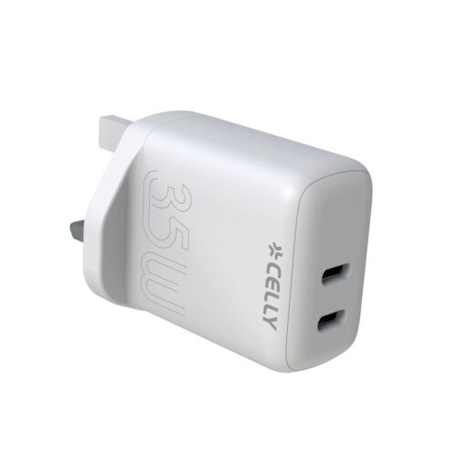 Celly Travel Charger 2 USB-C PWR delivery UK 35W WH