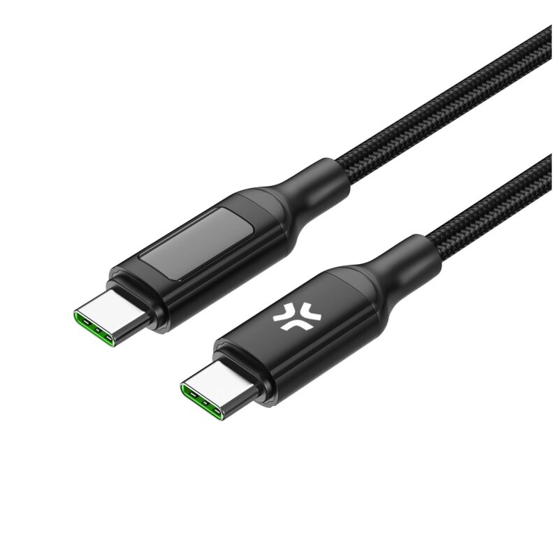 Celly Data Cable USB-C to USB-C 100W (2m) with Display Black