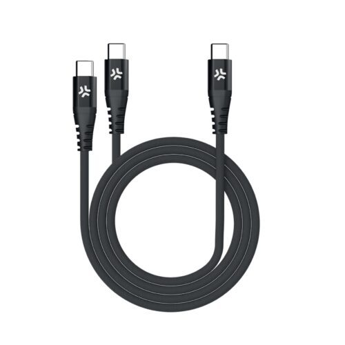 Celly Data Cable USB-C to 2 USB-C 100W Black