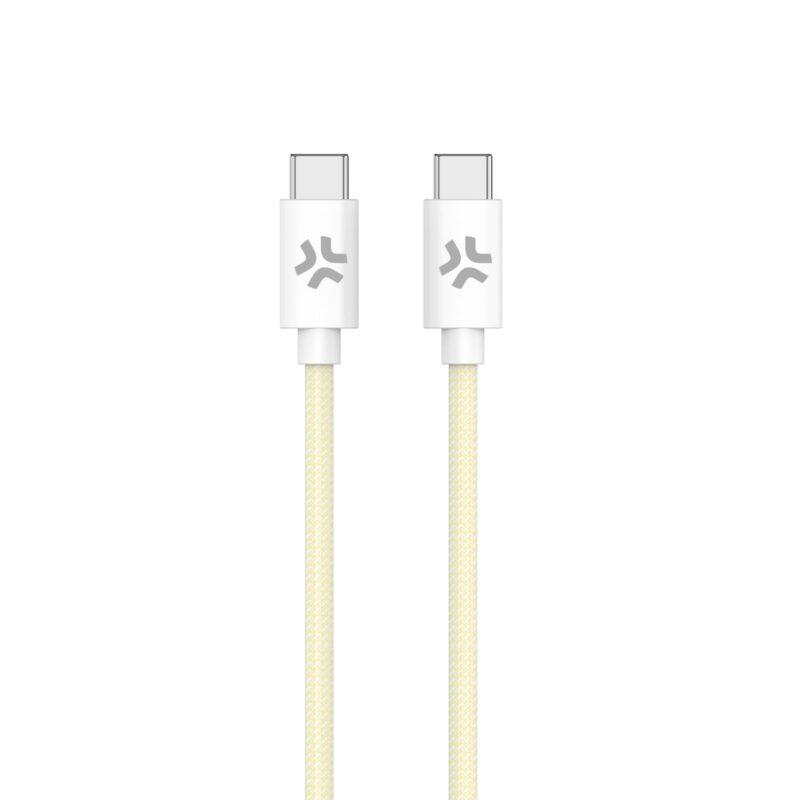 Celly Data Cable USB-C to USB-C (Cotton) 100W (1.5m) Yellow
