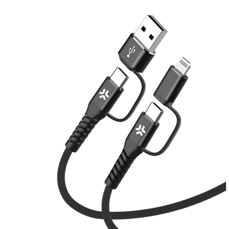Celly Data Cable USB-C & USB-A to USB-C & LIGHT 100W (2m) Black