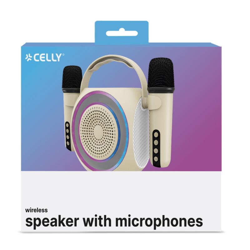 Celly Part Mic 2 Wireless Speaker with 2 Microphones White - Image 2