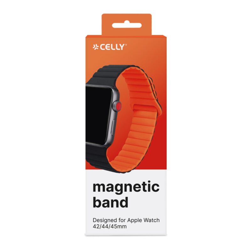 Celly Apple Watch Band 42/44/45MM Magnetic Black - Image 2