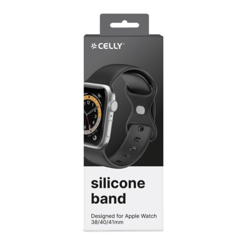 Celly Apple Watch Band 38/40/41MM Silicone Black - Image 2