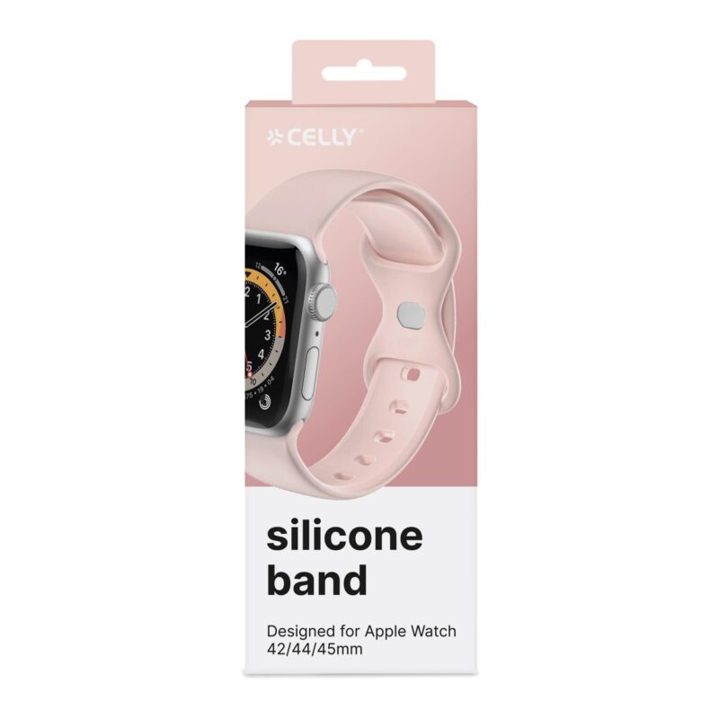 Celly Apple Watch Band 42/44/45MM Silicone Pink - Image 2
