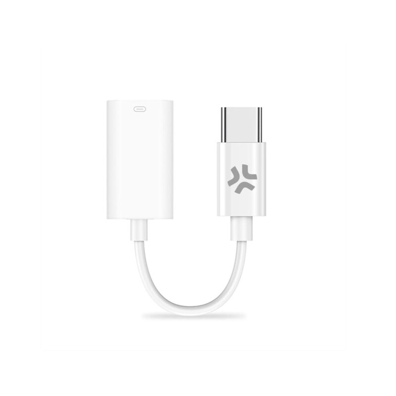 Celly Data Cable Lightning to USB-C Adapter White