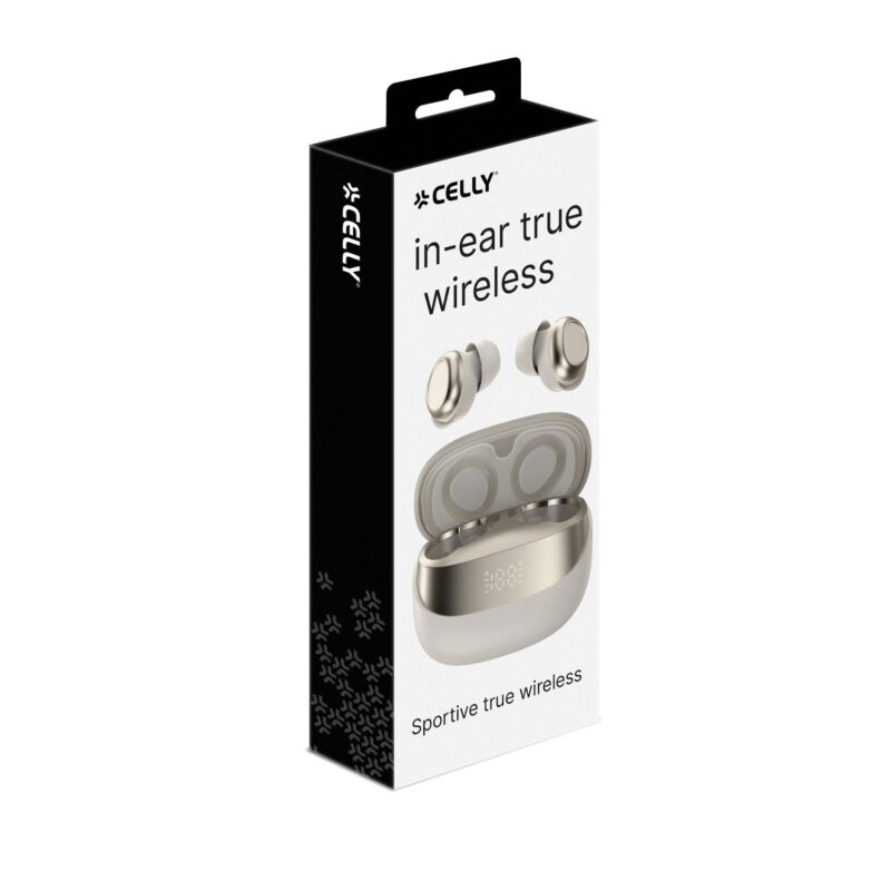 Celly True Wireless Bluetooth Earphones (FLIP3) White - Image 3