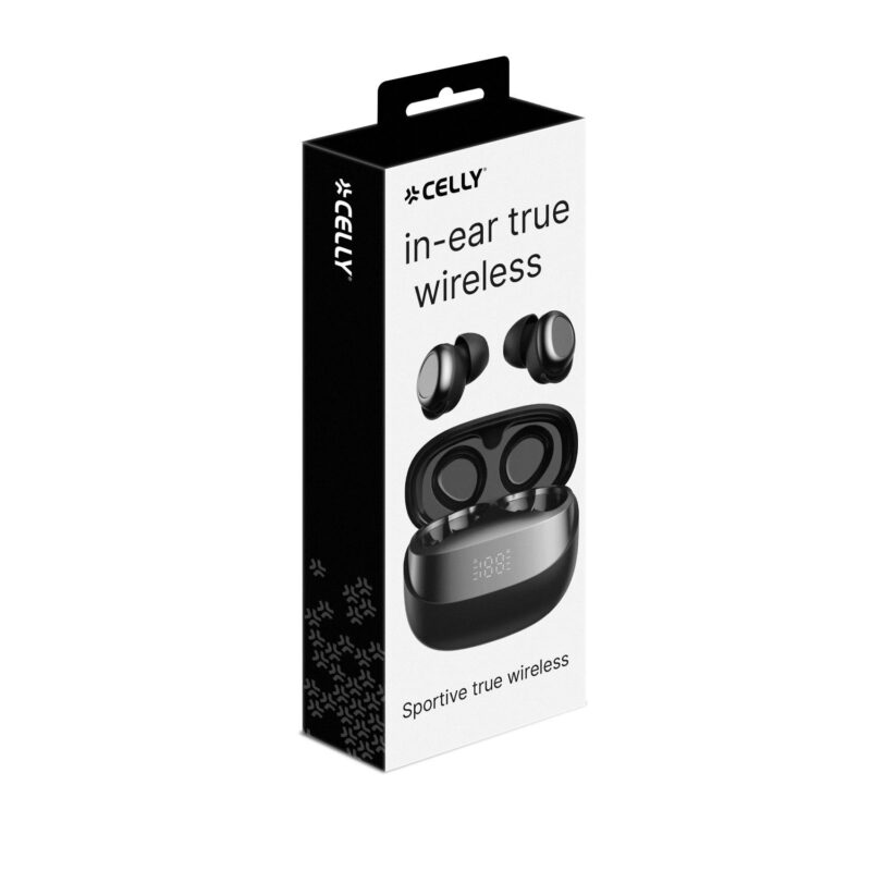 Celly True Wireless Bluetooth Earphones (FLIP3) Black
