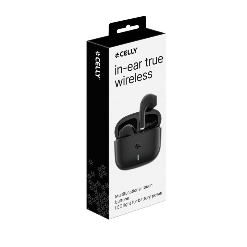 Celly True Wireless Bluetooth Earphones (TIPS1) Black - Image 2
