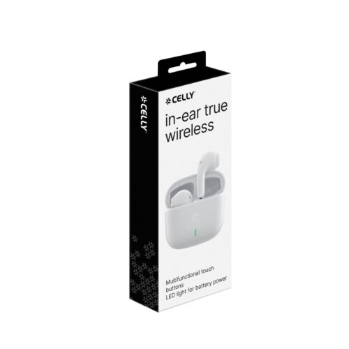 Celly True Wireless Bluetooth Earphones (TIPS1) White - Image 2