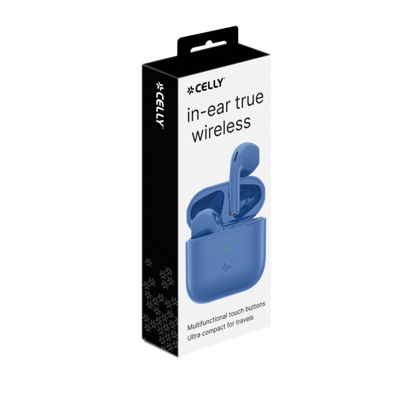 Celly True Wireless Bluetooth Earphones (COMPACT) Blue - Image 2