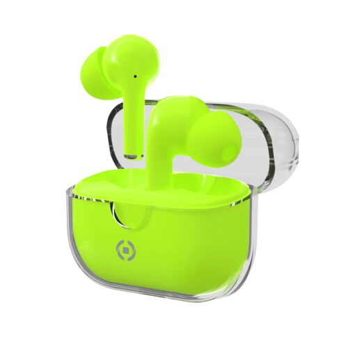 Celly True Wireless Bluetooth Earphones (CLEAR) with ENC - Green