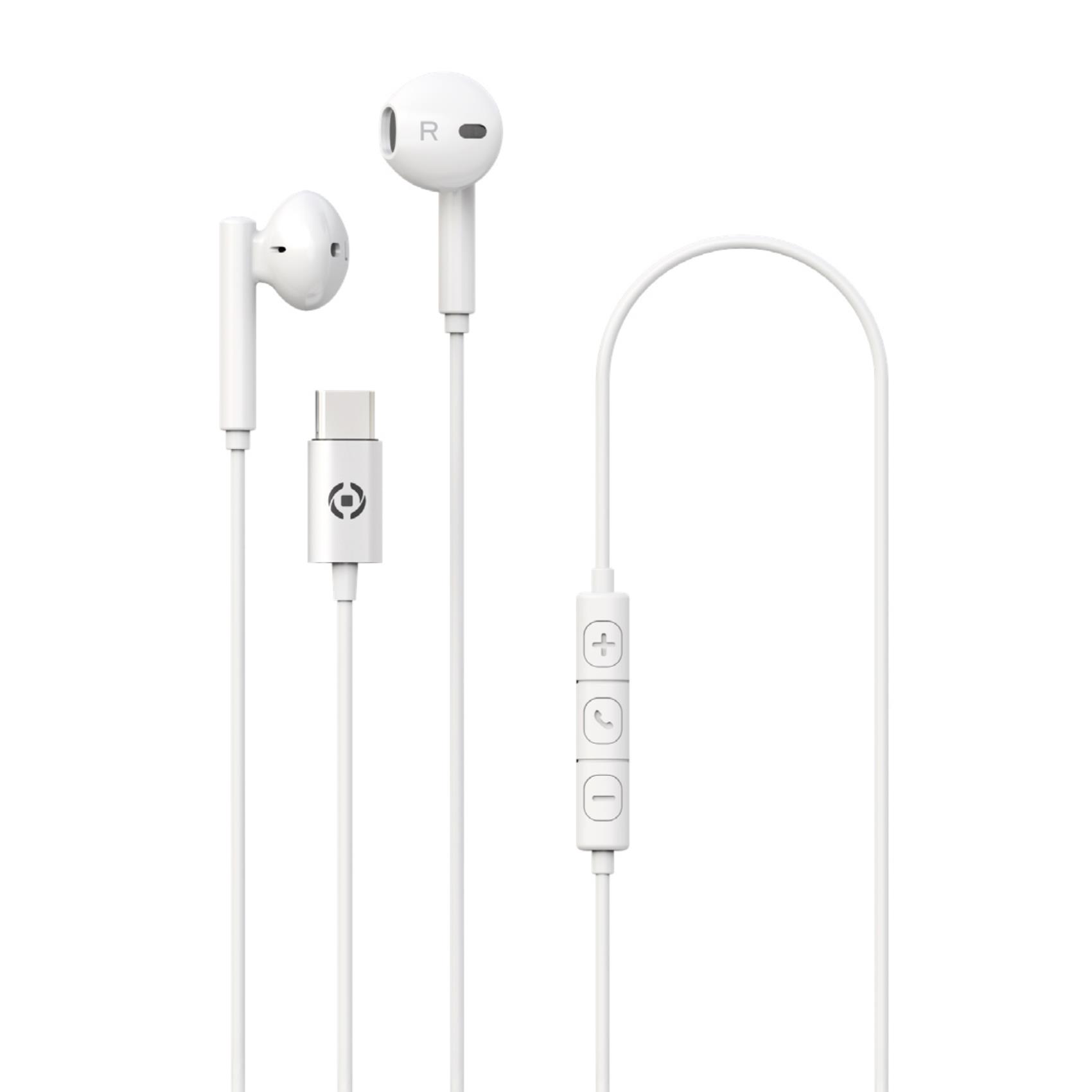 Celly Handsfree with TYPE-C connector White