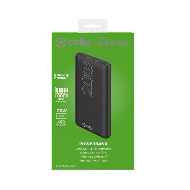 Celly Power Bank (PD 20W) 10000mAh Black - Image 2