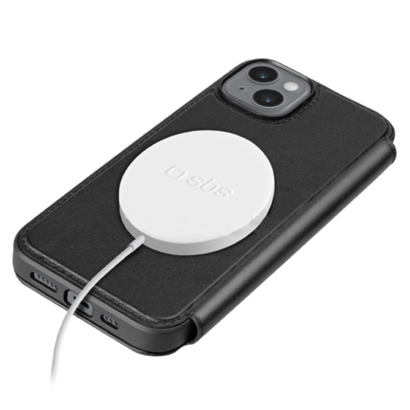 SBS Book Wallet MagSafe Case for iPhone 15 Pro Max Black - Image 2
